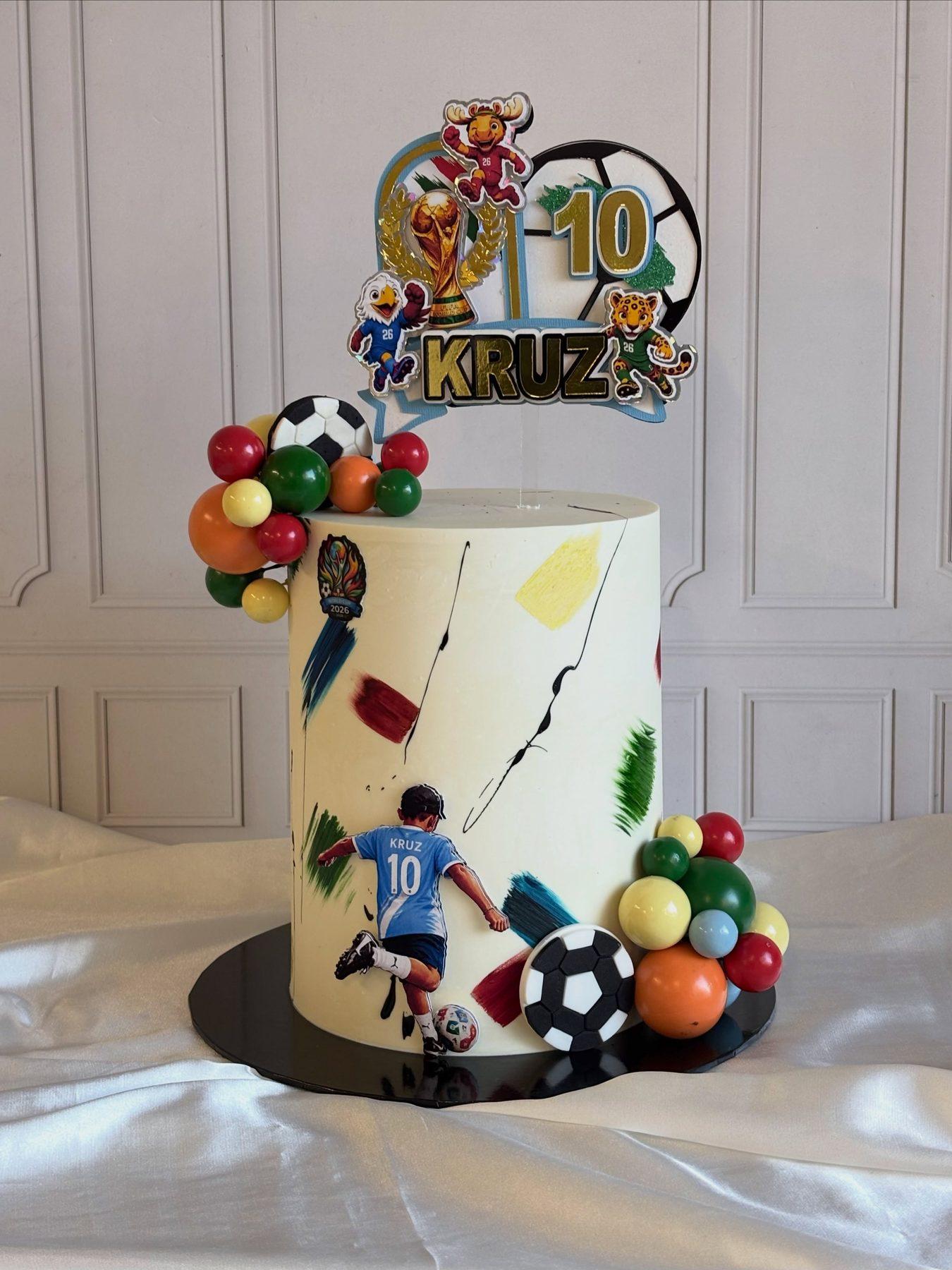Football World Cup-themed celebration cake